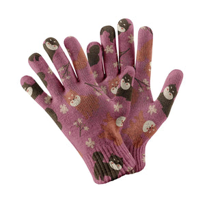 Adorable Shiba Inu with Blossoms Touch Screen Gloves-Accessories-Accessories, Dog Dad Gifts, Dog Mom Gifts, Gloves-Rose gold-2