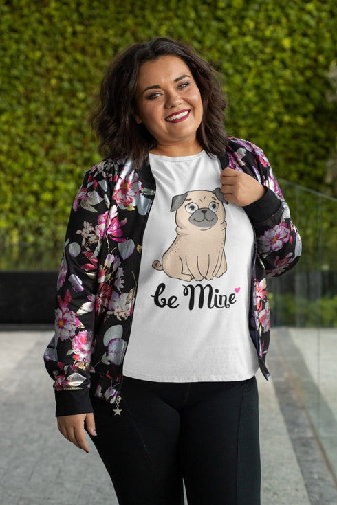 Be Mine Pug Women's Cotton T-Shirts - 5 Colors-Apparel-Apparel, Pug, Shirt, T Shirt-2
