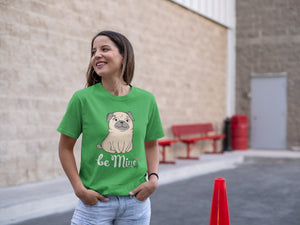 Be Mine Pug Women's Cotton T-Shirts - 5 Colors-Apparel-Apparel, Pug, Shirt, T Shirt-3