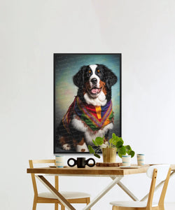 Swiss Attire Bernese Mountain Dog Wall Art Poster-Art-Bernese Mountain Dog, Dog Art, Dog Dad Gifts, Dog Mom Gifts, Home Decor, Poster-2