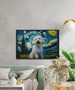 Starry Night Serenade Bichon Frise Wall Art Poster-Art-Bichon Frise, Dog Art, Dog Dad Gifts, Dog Mom Gifts, Home Decor, Poster-3