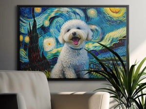 Starry Night Serenade Bichon Frise Wall Art Poster-Art-Bichon Frise, Dog Art, Dog Dad Gifts, Dog Mom Gifts, Home Decor, Poster-4