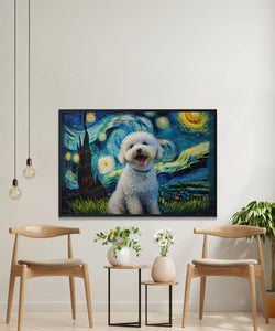 Starry Night Serenade Bichon Frise Wall Art Poster-Art-Bichon Frise, Dog Art, Dog Dad Gifts, Dog Mom Gifts, Home Decor, Poster-6