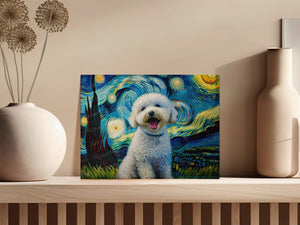 Starry Night Serenade Bichon Frise Wall Art Poster-Art-Bichon Frise, Dog Art, Dog Dad Gifts, Dog Mom Gifts, Home Decor, Poster-2
