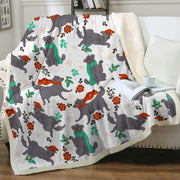 Merry Merry Black Labs Christmas Soft Warm Fleece Blanket-Blanket-Black Labrador, Blankets, Christmas, Home Decor, Labrador-13