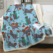 Merry Merry Black Labs Christmas Soft Warm Fleece Blanket-Blanket-Black Labrador, Blankets, Christmas, Home Decor, Labrador-15