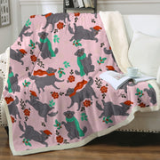 Merry Merry Black Labs Christmas Soft Warm Fleece Blanket-Blanket-Black Labrador, Blankets, Christmas, Home Decor, Labrador-14
