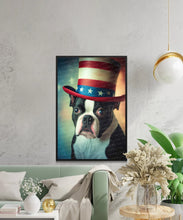 Load image into Gallery viewer, All American Boston Terrier Wall Art Poster-Art-Boston Terrier, Dog Art, Dog Dad Gifts, Dog Mom Gifts, Home Decor, Poster-4