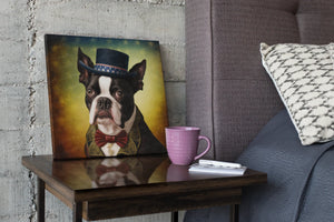 American Aristocrat Boston Terrier Wall Art Poster-Art-Boston Terrier, Dog Art, Home Decor, Poster-1