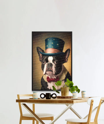 American Vintage Boston Terrier Wall Art Poster-Art-Boston Terrier, Dog Art, Dog Dad Gifts, Dog Mom Gifts, Home Decor, Poster-2