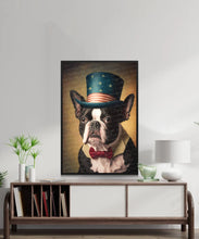 Load image into Gallery viewer, American Vintage Boston Terrier Wall Art Poster-Art-Boston Terrier, Dog Art, Dog Dad Gifts, Dog Mom Gifts, Home Decor, Poster-3