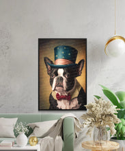 Load image into Gallery viewer, American Vintage Boston Terrier Wall Art Poster-Art-Boston Terrier, Dog Art, Dog Dad Gifts, Dog Mom Gifts, Home Decor, Poster-5