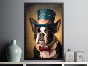 American Vintage Boston Terrier Wall Art Poster-Art-Boston Terrier, Dog Art, Dog Dad Gifts, Dog Mom Gifts, Home Decor, Poster-6