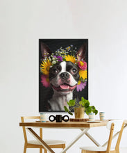 Load image into Gallery viewer, Blooming Bliss Boston Terrier Wall Art Poster-Art-Boston Terrier, Dog Art, Dog Dad Gifts, Dog Mom Gifts, Home Decor, Poster-2