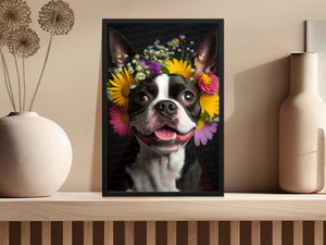 Blooming Bliss Boston Terrier Wall Art Poster-Art-Boston Terrier, Dog Art, Dog Dad Gifts, Dog Mom Gifts, Home Decor, Poster-4