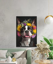 Load image into Gallery viewer, Blooming Bliss Boston Terrier Wall Art Poster-Art-Boston Terrier, Dog Art, Dog Dad Gifts, Dog Mom Gifts, Home Decor, Poster-5