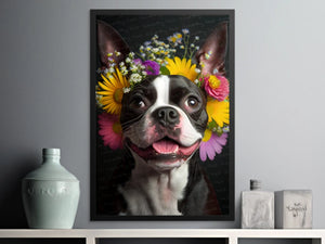 Blooming Bliss Boston Terrier Wall Art Poster-Art-Boston Terrier, Dog Art, Dog Dad Gifts, Dog Mom Gifts, Home Decor, Poster-6