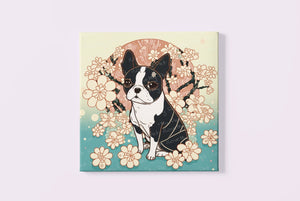 Cherry Blossom Charm Boston Terrier Wall Art Poster-Art-Boston Terrier, Dog Art, Dog Dad Gifts, Dog Mom Gifts, Home Decor, Poster-3
