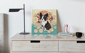 Cherry Blossom Charm Boston Terrier Wall Art Poster-Art-Boston Terrier, Dog Art, Dog Dad Gifts, Dog Mom Gifts, Home Decor, Poster-6
