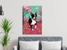 Load image into Gallery viewer, Cherry Blossom Frolic Boston Terrier Wall Art Poster-Art-Boston Terrier, Dog Art, Dog Dad Gifts, Dog Mom Gifts, Home Decor, Poster-7