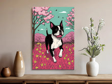 Load image into Gallery viewer, Cherry Blossom Frolic Boston Terrier Wall Art Poster-Art-Boston Terrier, Dog Art, Dog Dad Gifts, Dog Mom Gifts, Home Decor, Poster-8