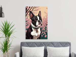 Cherry Blossom Serenade Boston Terrier Wall Art Poster-Art-Boston Terrier, Dog Art, Dog Dad Gifts, Dog Mom Gifts, Home Decor, Poster-7
