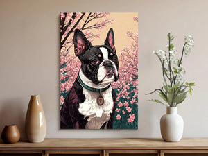 Cherry Blossom Serenade Boston Terrier Wall Art Poster-Art-Boston Terrier, Dog Art, Dog Dad Gifts, Dog Mom Gifts, Home Decor, Poster-8
