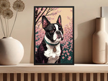 Load image into Gallery viewer, Cherry Blossom Serenade Boston Terrier Wall Art Poster-Art-Boston Terrier, Dog Art, Dog Dad Gifts, Dog Mom Gifts, Home Decor, Poster-4