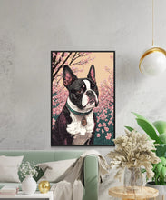 Load image into Gallery viewer, Cherry Blossom Serenade Boston Terrier Wall Art Poster-Art-Boston Terrier, Dog Art, Dog Dad Gifts, Dog Mom Gifts, Home Decor, Poster-5
