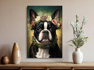 Floral Coronation Boston Terrier Wall Art Poster-Art-Boston Terrier, Dog Art, Dog Dad Gifts, Dog Mom Gifts, Home Decor, Poster-8