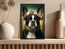 Load image into Gallery viewer, Floral Coronation Boston Terrier Wall Art Poster-Art-Boston Terrier, Dog Art, Dog Dad Gifts, Dog Mom Gifts, Home Decor, Poster-4