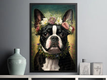 Load image into Gallery viewer, Floral Coronation Boston Terrier Wall Art Poster-Art-Boston Terrier, Dog Art, Dog Dad Gifts, Dog Mom Gifts, Home Decor, Poster-6
