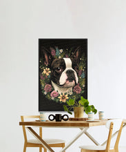 Load image into Gallery viewer, Floral Embrace Blooming Boston Terrier Wall Art Poster-Art-Boston Terrier, Dog Art, Dog Dad Gifts, Dog Mom Gifts, Home Decor, Poster-2