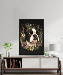 Floral Embrace Blooming Boston Terrier Wall Art Poster-Art-Boston Terrier, Dog Art, Dog Dad Gifts, Dog Mom Gifts, Home Decor, Poster-3
