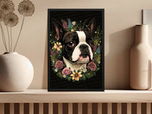 Load image into Gallery viewer, Floral Embrace Blooming Boston Terrier Wall Art Poster-Art-Boston Terrier, Dog Art, Dog Dad Gifts, Dog Mom Gifts, Home Decor, Poster-4