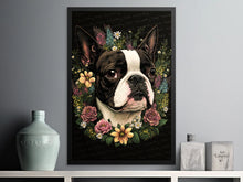 Load image into Gallery viewer, Floral Embrace Blooming Boston Terrier Wall Art Poster-Art-Boston Terrier, Dog Art, Dog Dad Gifts, Dog Mom Gifts, Home Decor, Poster-6