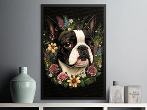 Floral Embrace Blooming Boston Terrier Wall Art Poster-Art-Boston Terrier, Dog Art, Dog Dad Gifts, Dog Mom Gifts, Home Decor, Poster-6