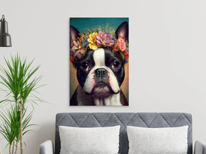Flower Tiara Boston Terrier Wall Art Poster-Art-Boston Terrier, Dog Art, Dog Dad Gifts, Dog Mom Gifts, Home Decor, Poster-7