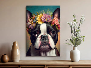 Flower Tiara Boston Terrier Wall Art Poster-Art-Boston Terrier, Dog Art, Dog Dad Gifts, Dog Mom Gifts, Home Decor, Poster-8