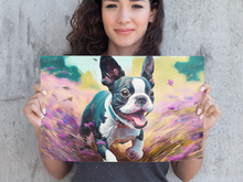 Load image into Gallery viewer, Lavender Fields Boston Terrier Wall Art Poster-Art-Boston Terrier, Dog Art, Home Decor, Poster-2