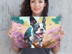 Lavender Fields Boston Terrier Wall Art Poster-Art-Boston Terrier, Dog Art, Home Decor, Poster-2