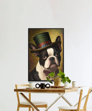 Load image into Gallery viewer, Patriotic Top Hat Boston Terrier Wall Art Poster-Art-Boston Terrier, Dog Art, Dog Dad Gifts, Dog Mom Gifts, Home Decor, Poster-2