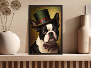 Patriotic Top Hat Boston Terrier Wall Art Poster-Art-Boston Terrier, Dog Art, Dog Dad Gifts, Dog Mom Gifts, Home Decor, Poster-4