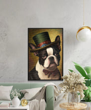 Load image into Gallery viewer, Patriotic Top Hat Boston Terrier Wall Art Poster-Art-Boston Terrier, Dog Art, Dog Dad Gifts, Dog Mom Gifts, Home Decor, Poster-5