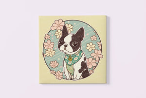 Sakura Serenade Boston Terrier Wall Art Poster-Art-Boston Terrier, Dog Art, Dog Dad Gifts, Dog Mom Gifts, Home Decor, Poster-3