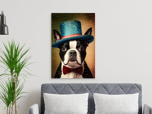 Stars and Stripes Boston Terrier Wall Art Poster-Art-Boston Terrier, Dog Art, Dog Dad Gifts, Dog Mom Gifts, Home Decor, Poster-7