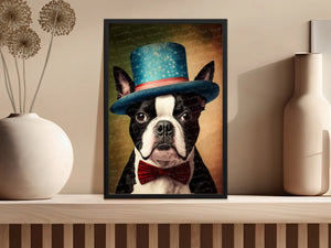 Stars and Stripes Boston Terrier Wall Art Poster-Art-Boston Terrier, Dog Art, Dog Dad Gifts, Dog Mom Gifts, Home Decor, Poster-4