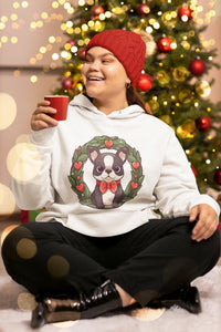 Boston Terrier Red Hearts Christmas Women's Cotton Fleece Hoodie Sweatshirt - 4 Colors-Apparel-Apparel, Boston Terrier, Christmas, Hoodie, Sweatshirt-7