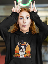 Load image into Gallery viewer, Boston Terriers and Halloween Love Women&#39;s Cotton Fleece Hoodie Sweatshirt - 4 Colors-Apparel-Apparel, Boston Terrier, Hoodie, Sweatshirt-2
