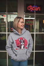 Load image into Gallery viewer, Boston Terriers and Wine Love Women&#39;s Cotton Fleece Hoodie Sweatshirt - 4 Colors-Apparel-Apparel, Boston Terrier, Hoodie, Sweatshirt-2